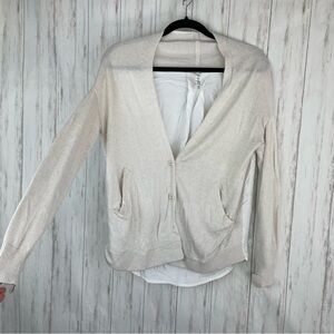 Lululemon cream cashmere blend button up sweater 4